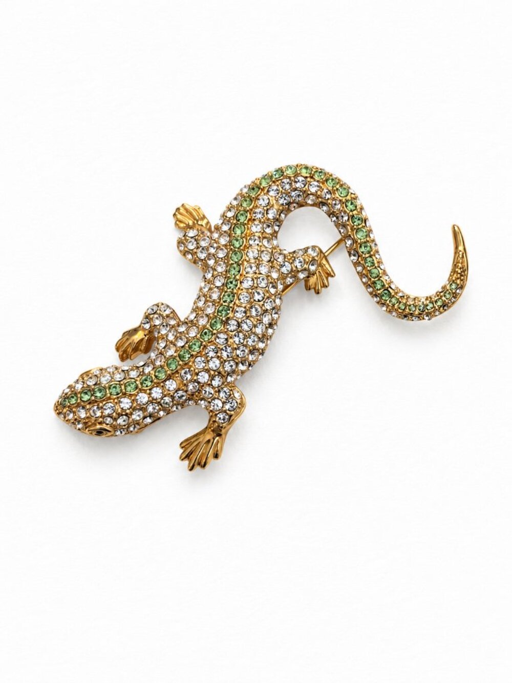 Signed JBK Camrose & Kross Crystal Lizard Gecko Brooch w/ Box & COA Vintage